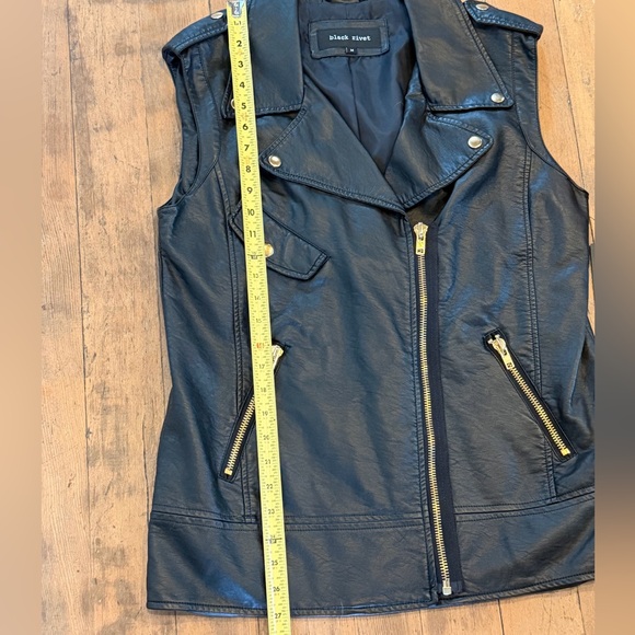 NWT Black Rivet Faux Leather Moto Vest 
Size Medium 
Gold Hardware - Picture 8 of 8